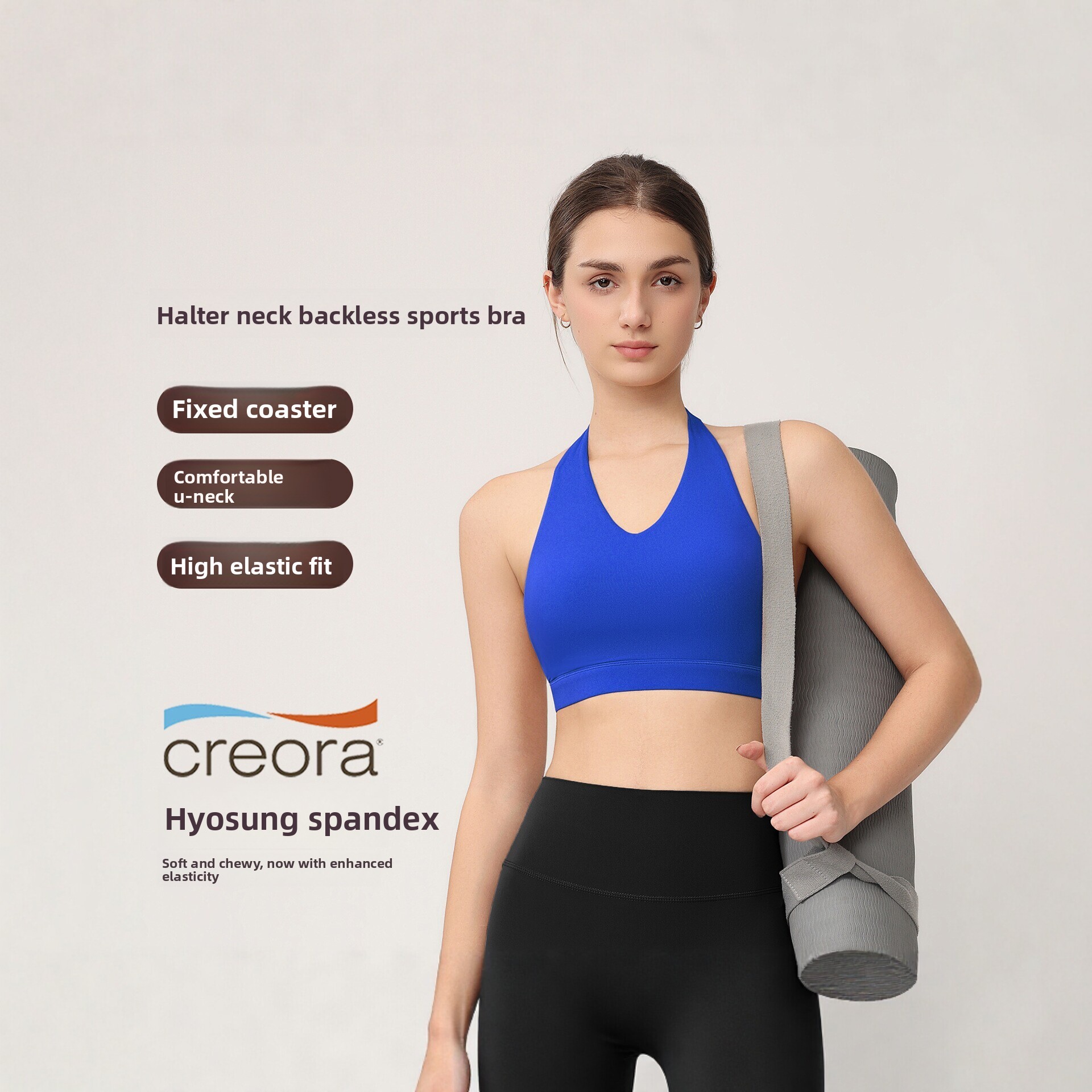 Sports Bra Racerback - Sujetador deportivo halter para mujer con